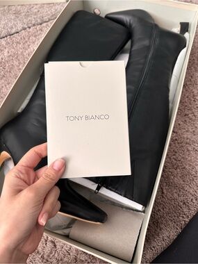 Tony Bianco Black Over-the-Knee Leather Boots